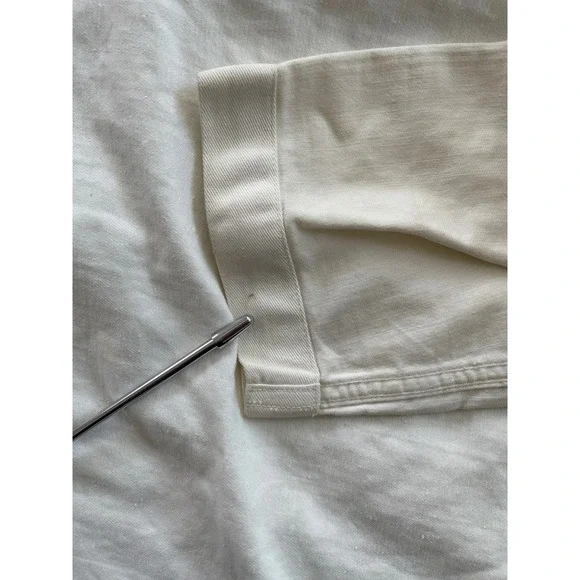 Vintage US NAVY Military Sailor White Long Sleeve Uniform Shirt Stencil Print - Picture 10 of 14